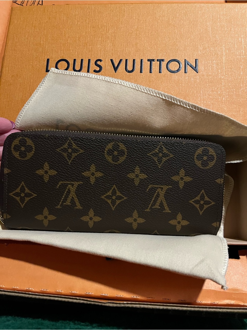 Louis Vuitton Monogram Zip Around Wallet in Brown and Tan